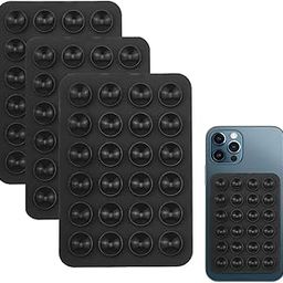 3Pcs Black Suction Phone Case, Phone Suction Sticker, Silicone Suction Phone Case for Hands-Free Mobile Accessory Holder Grip, Video Phone Accessory Compatible Mirror, Shower-20
