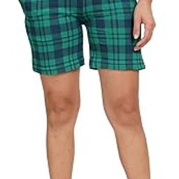 Women Lounge Shorts Pure Cotton Checked Relaxed fit Shorts with Side Pocket and Adjustable Waist-picture-11