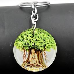 Shree Swami Samartha Under Lif of Tree Religious Acrylic Keychain for Men and Women-image-71