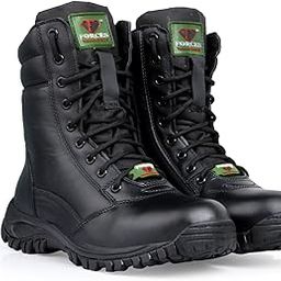 Forces Army Long Shoes with Zip Pattern & Full Leather for Men-image-53