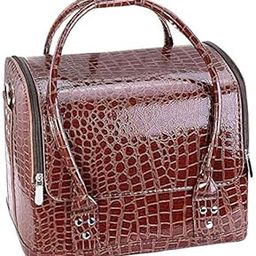 Adson Professional Beauty Make Up Case Nail Cosmetic Box Vanity Case (Brown Crocodile)-image-48