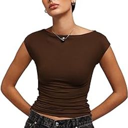 SKIMS Ultra Soft Fabric Afford LUX Edition Double Layered Boat Neck Folded Cap Sleeves SOFTLINE Cuddle TOP for Women-image-79