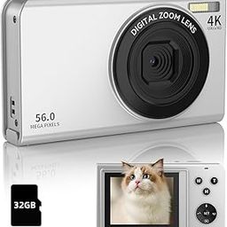 Focusify Digital Camera, 4K Cameras for Photography, Digital Point and Shoot Camera with 56Mp Autofocus 16X Zoom, 2.8Inch Screen with 32GB SD Card for Adults, Teens, Beginners(Silver)-picture-12