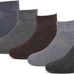 Men's Plain Ankle Length Woolen Multicolored Socks, Combo Pack of 5 Pairs-image-14