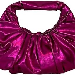 Shiny Metal PU Cloud Bag | Fashionable Pleated Design Handbag | Clutch Bag for Women-image-13