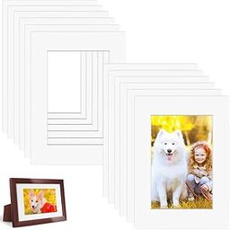 ADERTOS 12 PCS Picture Mounts, A4 White Picture Photo Mounts Mats Square Photo Frames Mounts Picture Frame Mat Board A4 Mount for A5 Picture Image Display Artwork or Paintings - Acid Free-30