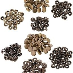 FABLOFT® 60 Sets Metal Snap Buttons Press Stud Popper Fasteners 12.5mm 15mm Bronze-image-66