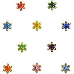 Comet Busters Beautiful Handcrafted Multicolor Floral Bindis For Women (5 mm) (BIN2251)-13