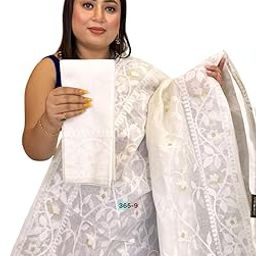 Exclusive trending woman Butique dhakai jamdani saree with blouse piece-23