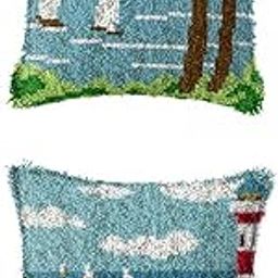 CALANDIS? 2Pcs Latch Hook Embroidery Kits Cushion Needlework Blank Pillowcase Meshes | Latch Hooking Kits | Latch Hooking | Rug Making | Needlecrafts & Yarn-picture-16