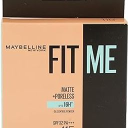 Maybelline New York Fit Me 12Hr Matte+Poreless Spf28 Pa+++ Oil Control Compact Powder For Normal Skin Types 115 Ivory, Natural, 8Gm-13