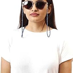 Specs Chain for Men & Women - Spectacle Holder Strap - Mask Chain - 925 Sterling Silver - Semi Precious Beaded - Eye Glass Goggle Hanger Lanyard - Fashion Accessories - Unisex Birthday Gift - 28"-39