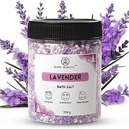 Raw Magic Lavender Bath Salt Calming Body & Foot Soak with Natural Sea Salt Eases Muscle Pain & Promotes Sleep 200g Each (Pack of 2)-image-2