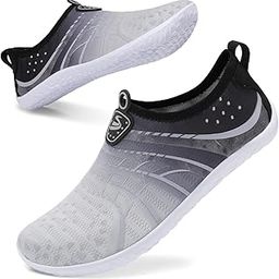 Womens and Mens Water Shoes Breathable Quick Dry Soft Barefoot Aqua Socks for Hiking Swim Beach Surf Yoga Sport, Jiao Clgrey, 13-14 Women/10.5-11.5 Men-image-16
