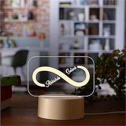 FOTIXO ART GIFTS Personalized Couple Name Infinity LED Night Table Lamp | Wedding Marriage Anniversary Valentine Day Gift for Couple Husband Wife | Propose Gift for Bhaiya Bhabhi Boyfriend Girlfriend-image-4