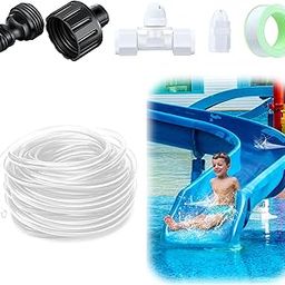 Pool Slide Water Tubing Kit, 19.7FT Pool Water Slide Tube with 2 Water Sprayer for Above Pool Slide, No Leakage and Easy Install Water Slide Spray for Swimming Pool Fun-image-43