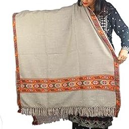 HANDCRAFTED PREMIUM YAK WOOL SHAWL LIGTH GREY-image-25