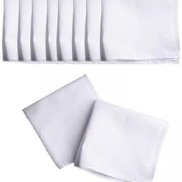 3X10 Pieces Cotton Hanky For Men Suit Solid White Handkerchiefs For Diy Crafts 20Cmx20Cm | Mens Accessories | Handkerchiefs-image-42