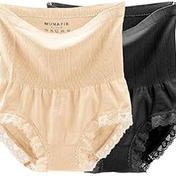 Women's Cotton Seamless High Waist Post Pregnancy Tummy Control Panty (Pack Of 2) Black/Beige-image-98