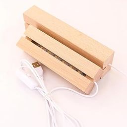 The Craft Deals LED Base Wood Light Display Base for Crystal Glass Art Resin Light Display Stand | Wooden LED Table Lamp for Home 3D Glass Resin Art | Warm White Light (6 Inch)-30