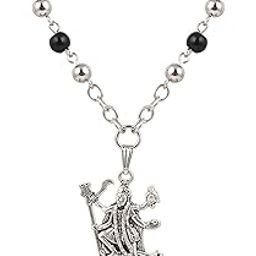 Kali Maa Silver Religious Pearl Stainless Steel Pendant Neckpiece | Certified and Authentic | Stylish & Fancy Necklace for All Men & Women | Black-image-55