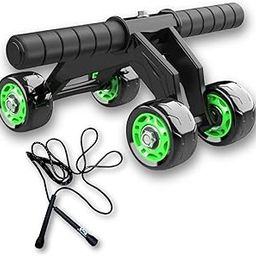Fitwonk Ab Roller 4 Wheel With Bearing Abodomnal Core Workout For Aerobics Cardio Workout Gym Office Home Excercise Gym Accessories Crossfit Outdoor Indoor Training with Pencil Skiping Rope Combo Pack-picture-19