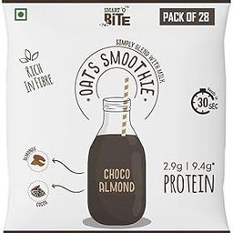 Smart'O Bite Oat Smoothie Choco Almond I Healthy Shake Mix I 4-week Pack of 28 Sachets | No Refined Sugar | Fibre Rich | Protein Source | Ready in 30 Seconds-image-6