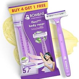 Bombae FlexiEco Reusable Body Razor for Women | Disposable 2-blade women's razor for bikini, arms, legs | Pack of 5-image-81