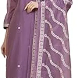 biba Women's Lavender Chanderi Weave Unstitched Suit Set-picture-21