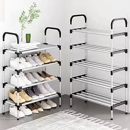 Homaxy - Foldable Shoe Rack Plastic for Home | Shoe Organiser for Home | Collapsible Footwear Stand for Outdoor | Slippers Portable Shoe Rack Organizer | (Shoe Rack Step 5)-image-20
