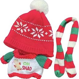 CALANDIS™ 3 Pieces Fashion Dolls Xmas Sweater with Hat Scarf for 20cm Dolls Girl Dolls-image-57