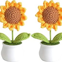 LIDEN Crochet Sunflower, Crochet Flowers Bouquet, Crochet Flower Lovely Color |Gift for Girls |Home Décor| Office Desk |Car Dashboard Décor|Home Decoration|Office| Bedroom|Christmas Décor|Wedding-29