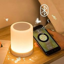 Careflection Acrylonitrile Butadiene Styrene Led Touch Lamp Wireless HiFi Light, USB Rechargeable Portable Bluetooth Speaker with TWS for Festival, Camping, Different Lighting Modes-Multi-Color-29
