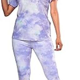 UMILDO Women's All Over Print Activewear Set - High Waisted Leggings & T-Shirt for Workout, Yoga Running & Fitness Breathable Dry Fit Comfortable Stylish (S to XL)-picture-12