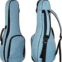SPEHUB Ukulele case 0.5 Inch Thick Padding ABS Handles Guitalele case Linen Fabric 30 inch Bass Ukulele gig Bag with Felt Picks Black (Sky Blue)-image-46