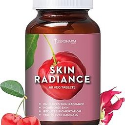 ZEROHARM Skin Radiance Tablets| 600mg with L-Glutathione, Acerola Cherry Extract for High Pigmentaion Skin| Biotin Vitamin C & E to promote Healthy Skin and Reduces Dark Spots. | 60 Veg Tablets-image-35