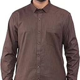 Men's Solid Cotton Linen Formal Shirt, Regular Fit, Full Sleeve-image-47