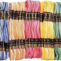 Vardhman Anchor Double Shaded Embroidery Cross/Long Stitch Threads, Multicolored Set of 25-image-6