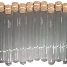 Borosilicate glass Test tube 18 x 150 mm round bottom with wooden cork with rim Pack Of 10-20