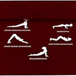 Grip Yoga Mat | 36 x 75 Inches | 12mm Thick | Surya Namaskar Design | Cherry Color | Anti-Slip | Home & Gym | Men & Women-image-96