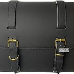 Dhe Best Bike Saddle Bag Waterproof Rectangle Side SaddleBag with Golden Buckle Fitting Black Compatible with RE Meteor 350-image-65