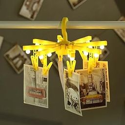 Club Bollywood®Led Light with Clothespins, Clip, for Hanging Pictures, Photos, Artworks,Etc Yellow|Home & Garden | Lamps|1 Piece Led Clothes Rack Light Hanger-30