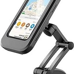 ZAUKY Smart Waterproof Bike Phone Mount, Universal Mobile Holder with 360-Degree Rotation, Handlebar Mount for Motorcycle and Bicycle with Sensitive Touch Screen Fit Below 4-7.2 Inches Smartphone-18