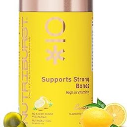 Supports Strong Bones Gummies with Calcium & Vitamin D to Boosts Immunity | No-AddedSugar | Lemon Flavor | 100% Vegetarian | 60 Gummy-image-24