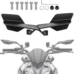 Eliane B-W1 Universal Motorcycle Bike Mirrors Set Adjustable Rotating Rear View Mirror Stealth Wind Wing Side For All Bikes (York nut Fitting 8mm, 10mm)-image-22