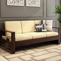 HAVORI FURNITURE Solid Sheesham Wood Sofa Set (Cruz Walnut)-image-73