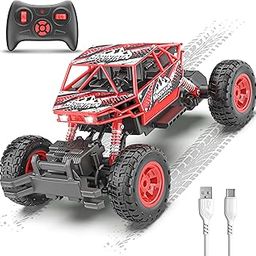 Mirana Duster 4WD 4x4 RC Car | High Speed ATV Remote Control Rock Crawler | C-Type USB Rechargeable Offroad Monster Truck | Spring Suspensions | Fun Outdoor Toy for Kids (4 Wheel Drive, Red)-80