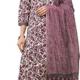 Women's Pure Cotton Printed Straight Kurta Set with Palazzo Pants & Dupatta- Ethnic Wear-image-70