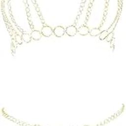 Golden Body Intimate Chain for Women | Honeymoon Lingerie Set Layered Crossover Bikini Bra Body Jewelry - Adjustable Summer Beach Crystal Waist Chain-image-91