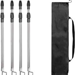 VELURA 4X Camping Tarp Poles Portable Telescoping for Backpacking Tarpaulin Camping 1.5M|1 EDC Tool Case Box|Tent & Canopy Accessories| Outdoor Sports-image-30